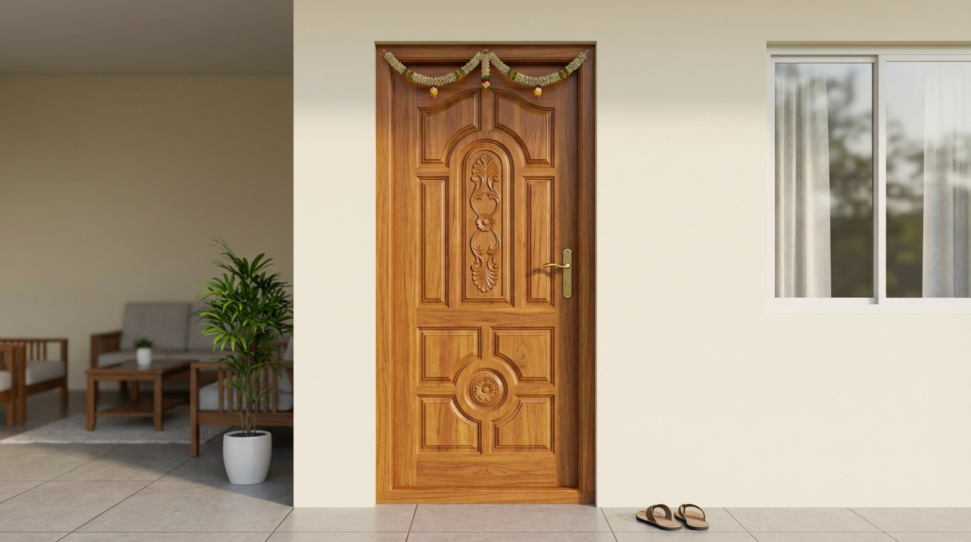 घर के मेन दरवाजे की 25+ डिजाइन - वास्तु टिप्स के साथ (2026)
