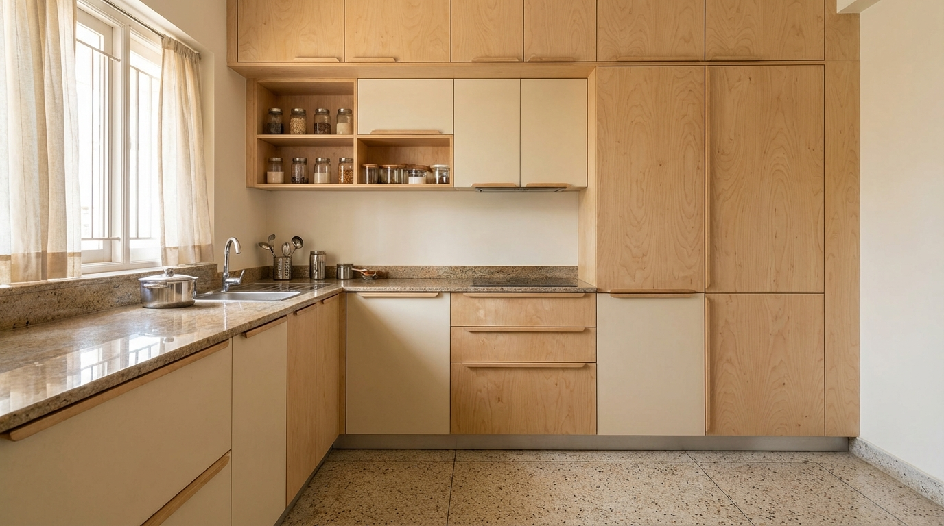 25 Modern Kitchen Plywood Designs & Grade Selection Guide (2026)