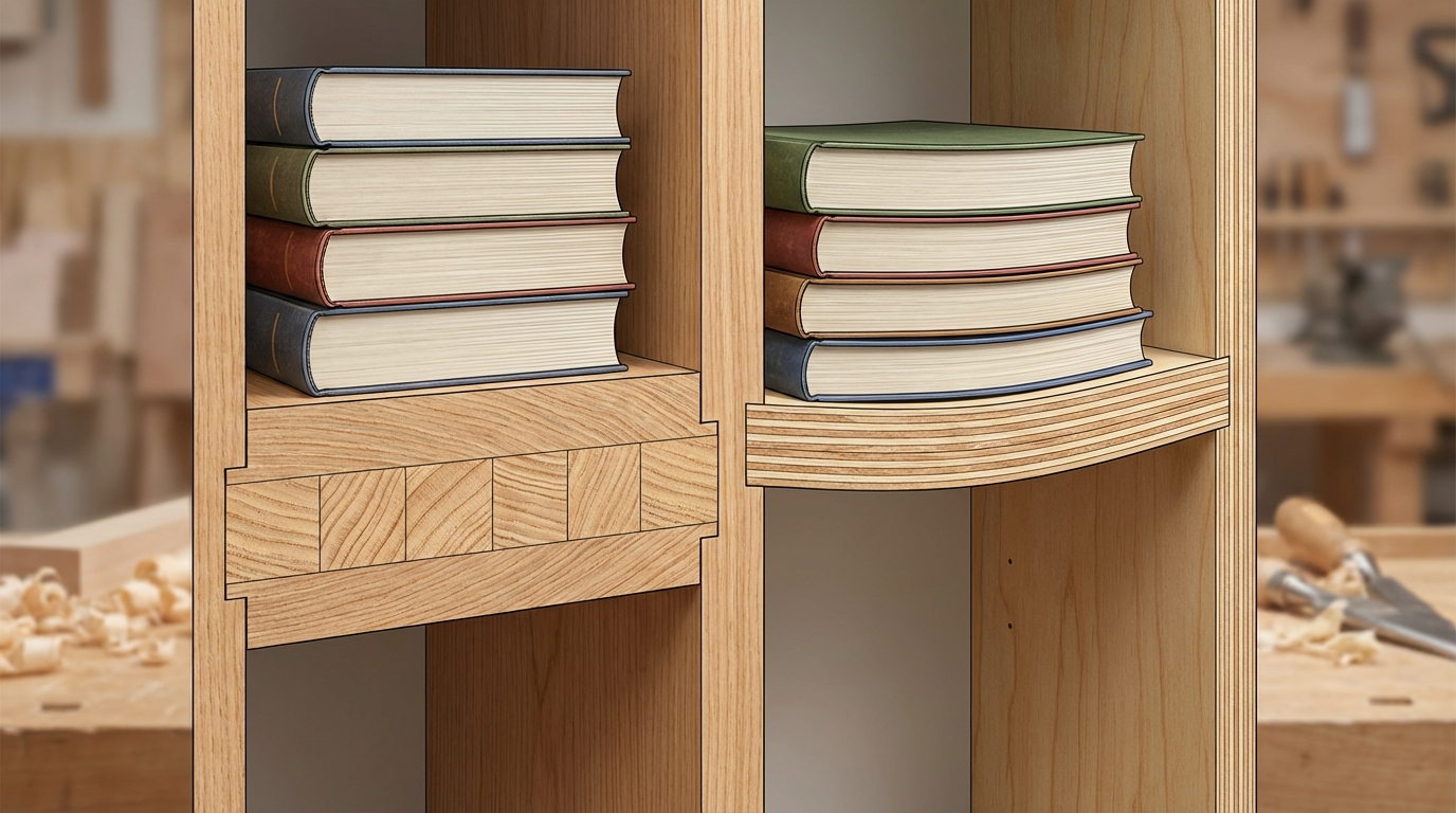 Blockboard vs plywood for bookshelves: durability & sagging