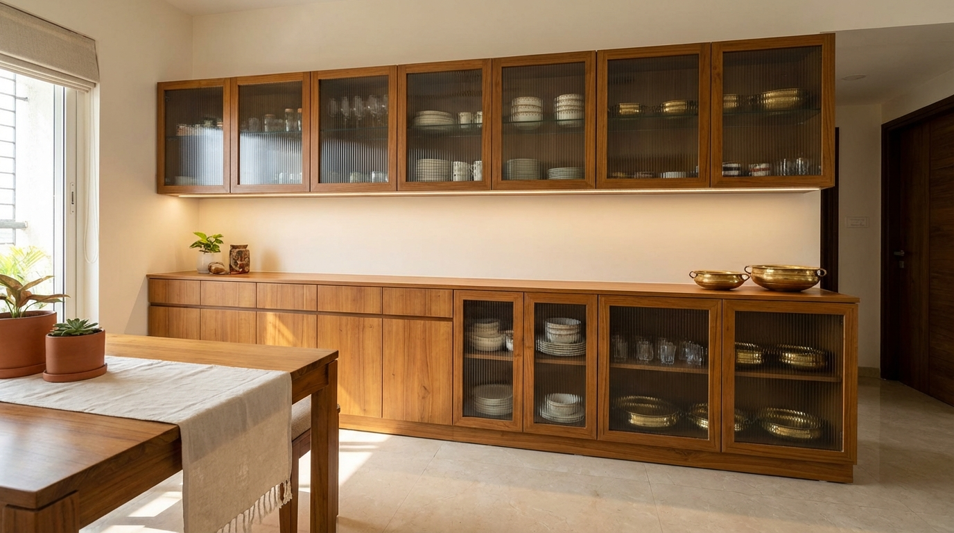 Crockery Unit Design Ideas: 30+ Modern, Wall-Mounted & Modular Designs with Size Guide