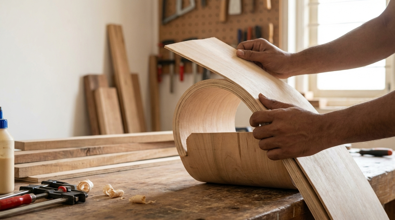 Flexi Ply: Flexible Plywood for Curved Furniture Design