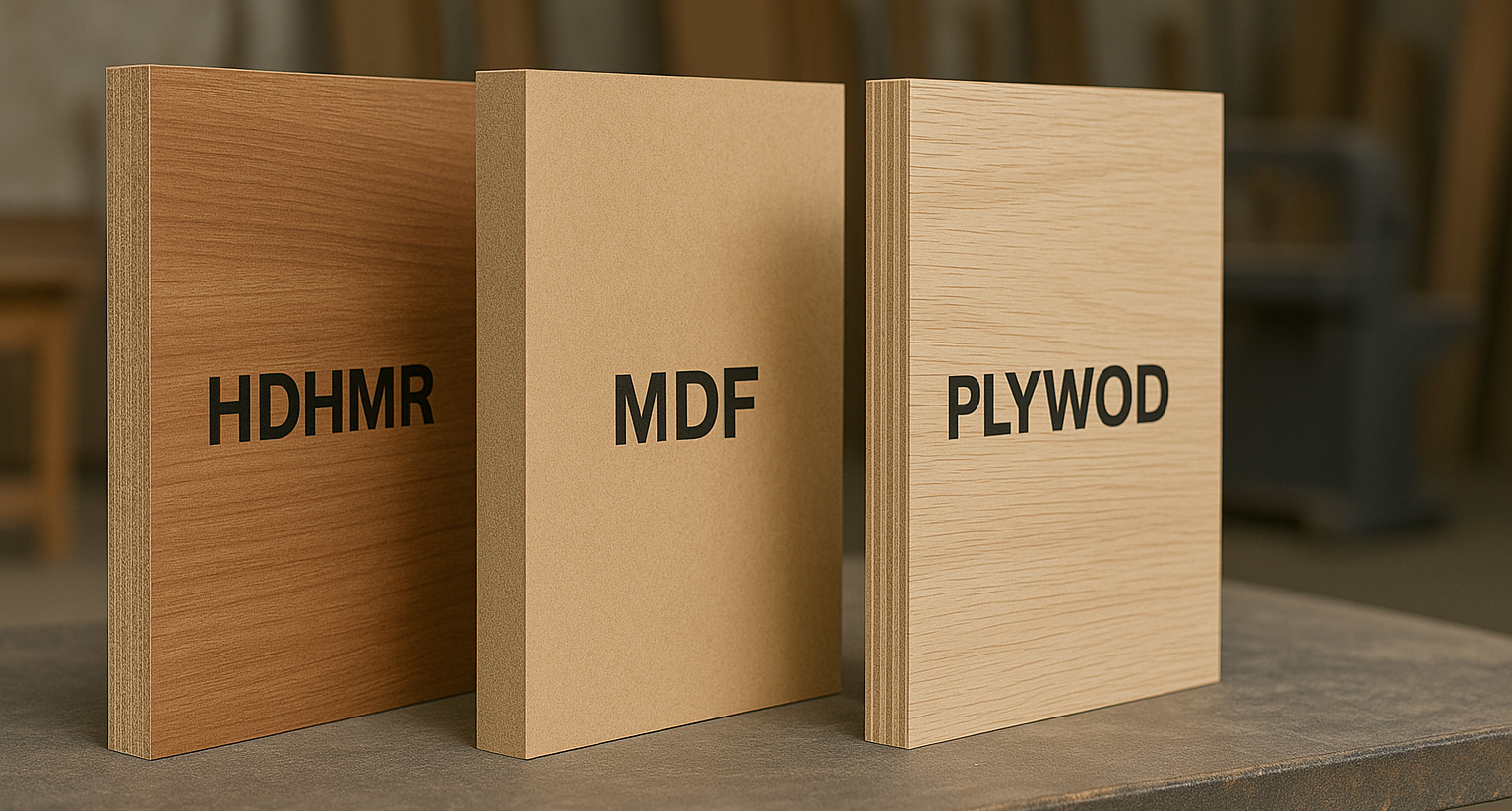 HDHMR vs MDF vs Plywood – Basic Comparison for Beginners