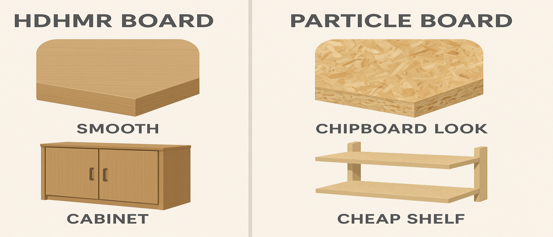 HDHMR vs Particle Board – Strength, Cost & Durability