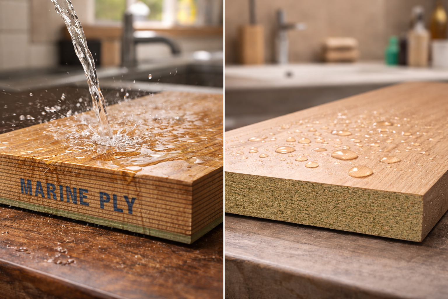 Marine Plywood vs HDHMR Board: Which is Best for Bathrooms & Kitchens?