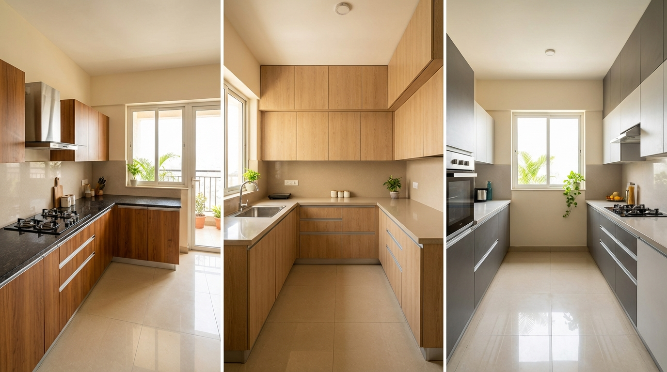 Modular Kitchen Design: 40+ L-Shaped, U-Shaped & Parallel Layouts with Cost Guide