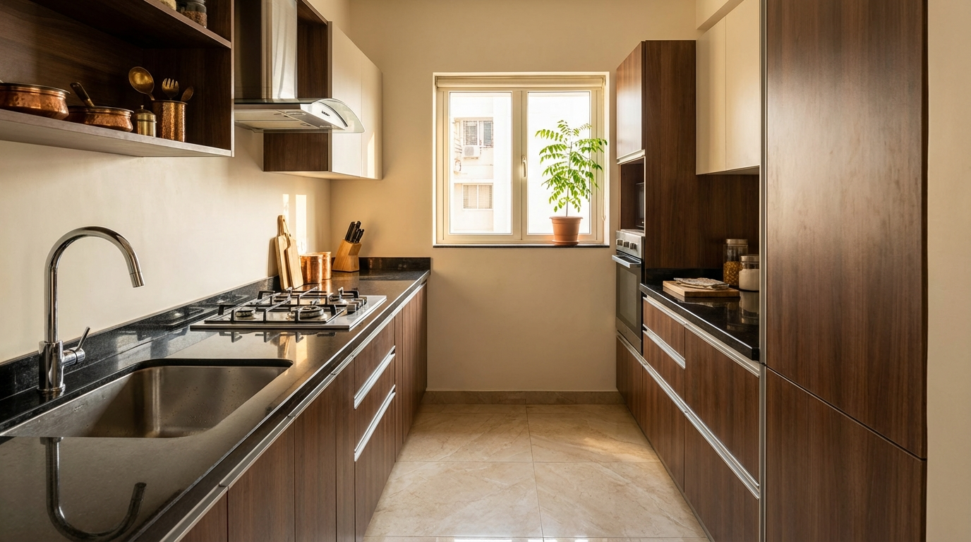 Parallel Kitchen Design: 30+ Modern Galley Kitchen Ideas with Space Planning Guide