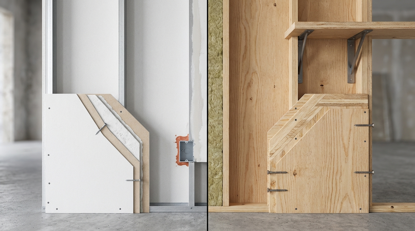 Plywood vs Gypsum Board