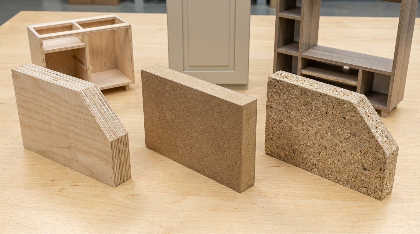 Plywood vs MDF vs Particle Board: What to Use for TV Units, Wardrobes, Kitchens & Beds (Simple Guide)