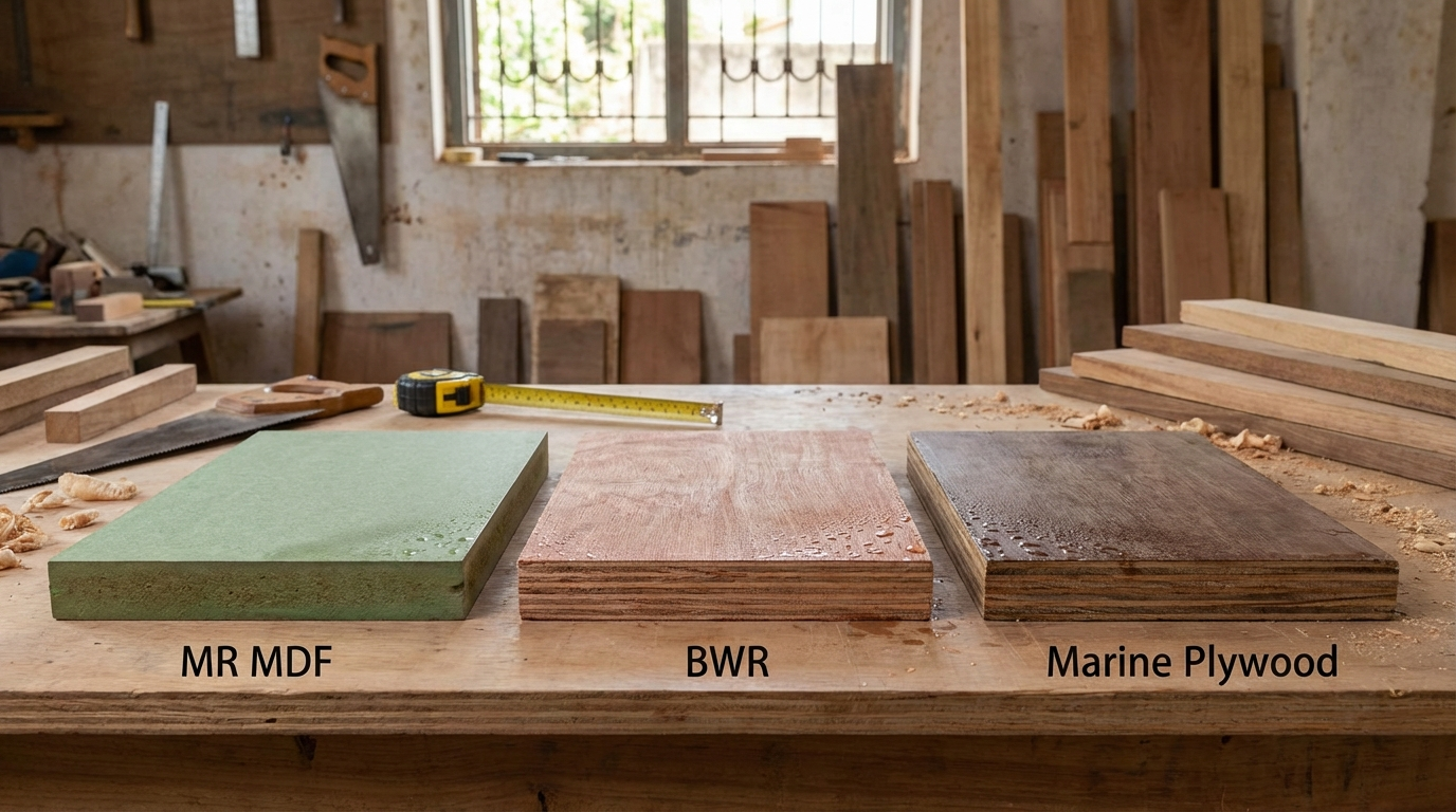Waterproof Board for Interiors: MR MDF vs BWR vs Marine Ply
