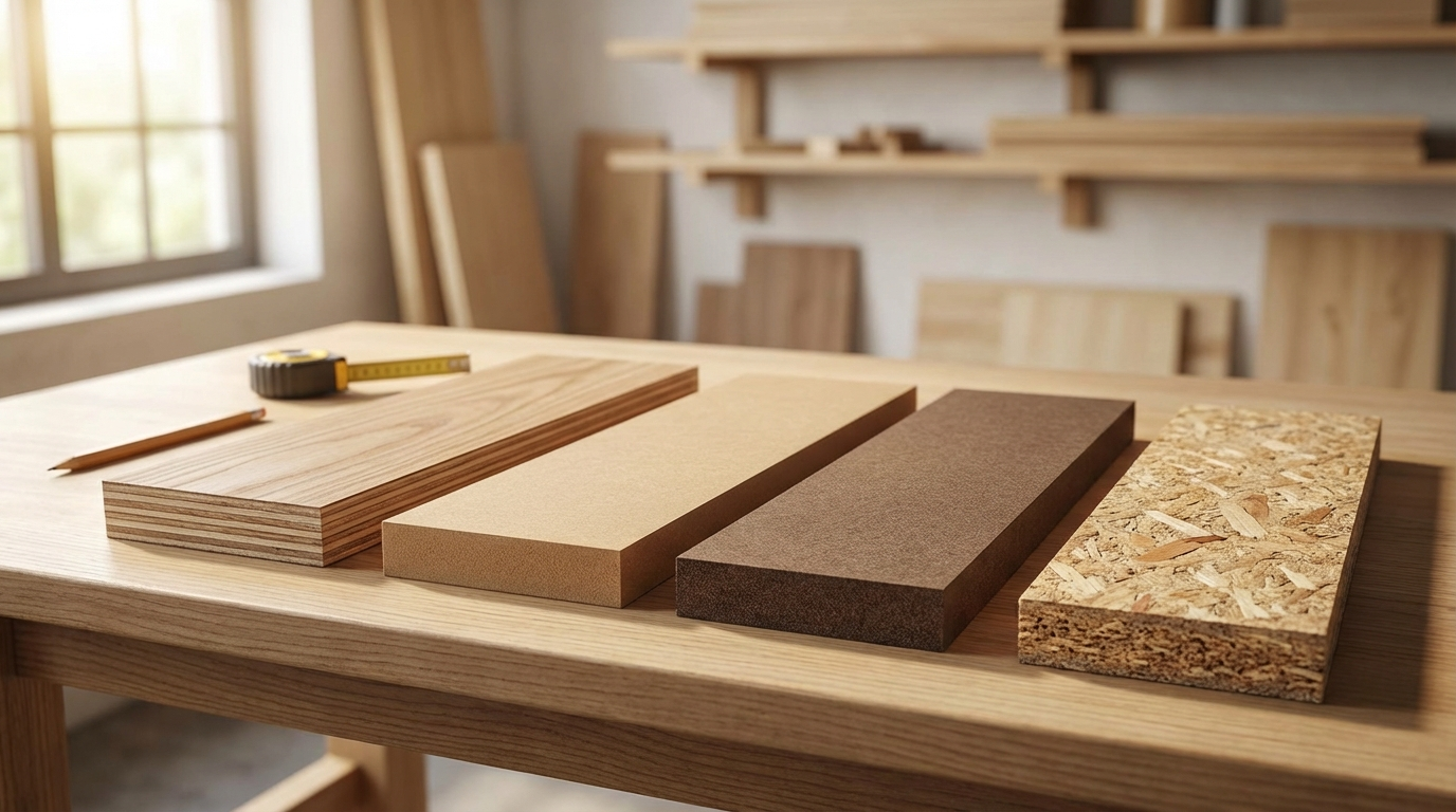 Wood Sheet Types: Plywood, MDF, HDF & Particle Board Compared